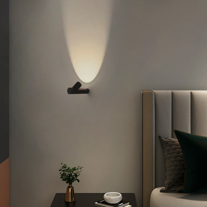 Modern Iron Bedside Wall Light / Large Black / Warm Light