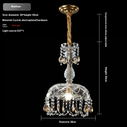 Crystal Glass Accent Pendant Light / 2618 Small Size Warm Light