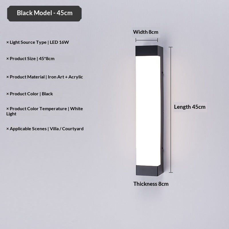 IP55 Linear Outdoor Wall Light / 16W / Golden / 45cm