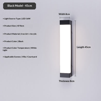 IP55 Linear Outdoor Wall Light / 16W / Golden / 45cm
