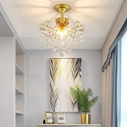 Crystal Glass LED Chandelier / A style gold