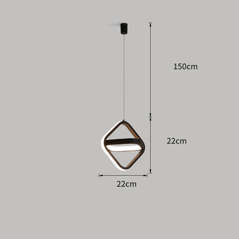 Geometric Remote Control LED Pendant Light / White / Square