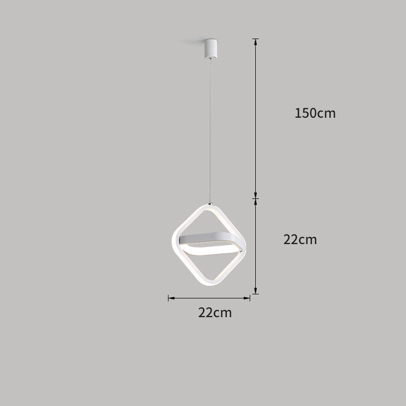 Geometric Remote Control LED Pendant Light / Black / Round shape
