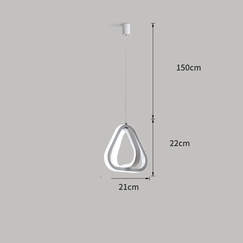 Geometric Remote Control LED Pendant Light / Black / Square