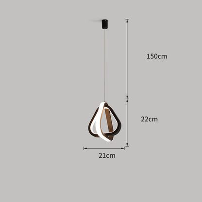 Geometric Remote Control LED Pendant Light / Black / Triangle