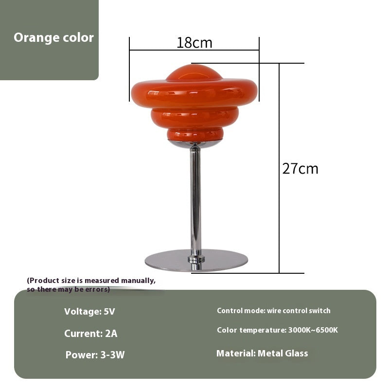 Sculptural Conch Ambient Table Lamp / Orange