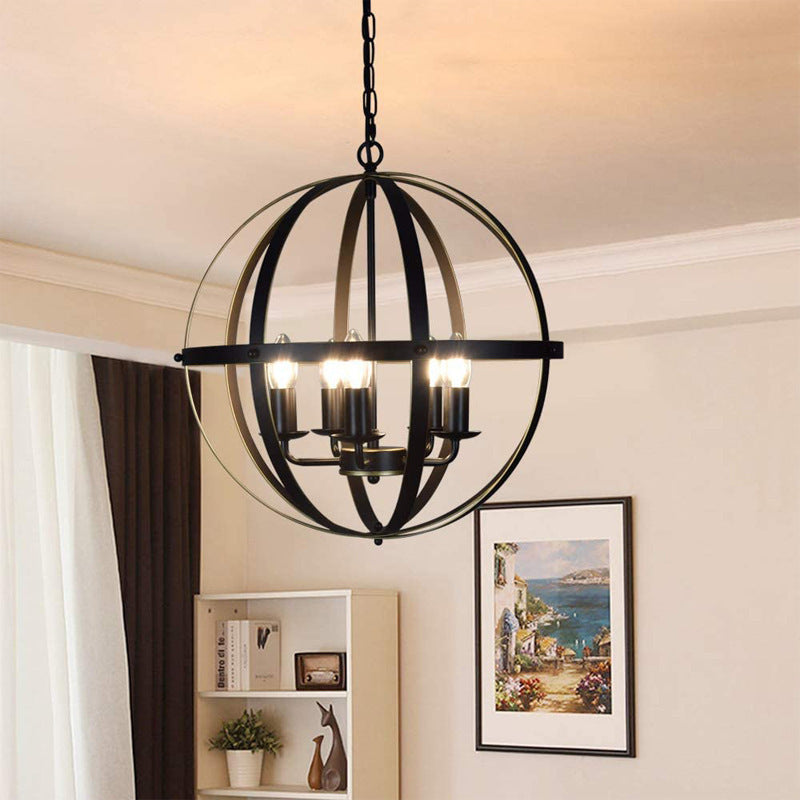 Adjustable Industrial Iron Chandelier