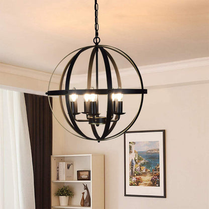 Adjustable Industrial Iron Chandelier
