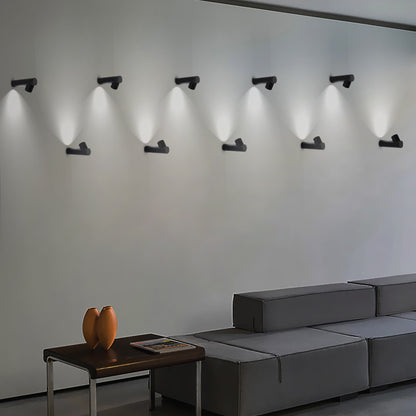 Modern Iron Bedside Wall Light / Large Black / Neutral Light