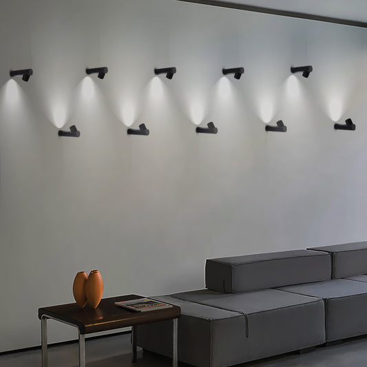 Modern Iron Bedside Wall Light / Large Black / Neutral Light