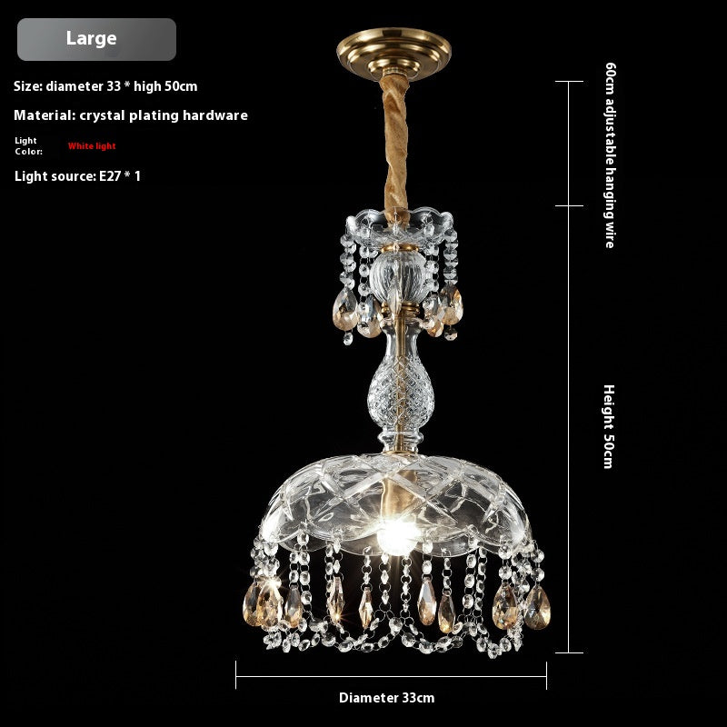 Crystal Glass Accent Pendant Light / 2618 Medium Warm Light