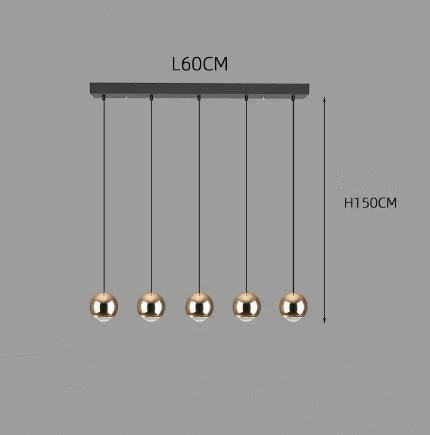 Long-Line LED Globe Pendant Light / 3head long black disc