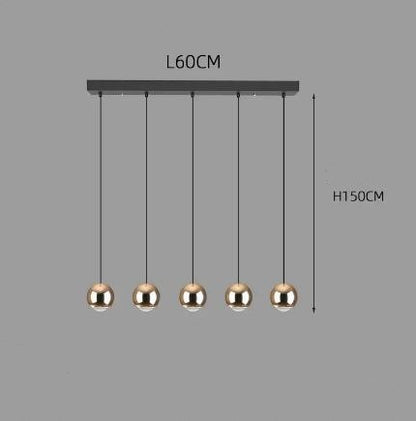 Long-Line LED Globe Pendant Light / 3head long black disc