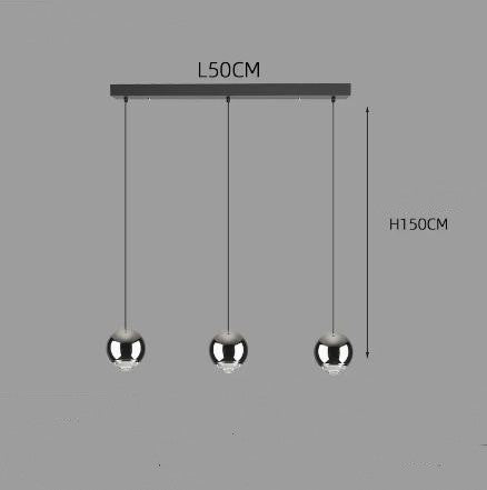Long-Line LED Globe Pendant Light / 6head golden long plate