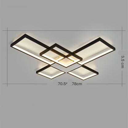 Multi-Head Remote Dimming Ceiling Light / Black / 5heads