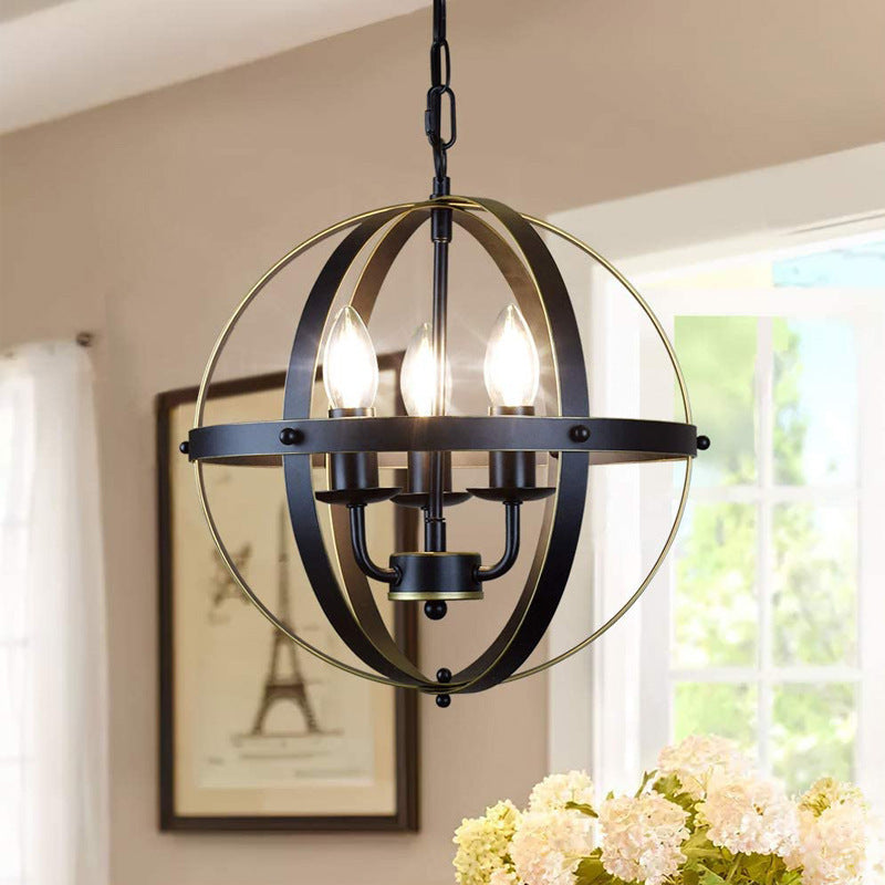 Adjustable Industrial Iron Chandelier