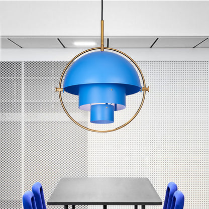 Half-Circle LED Pendant Light / Blue