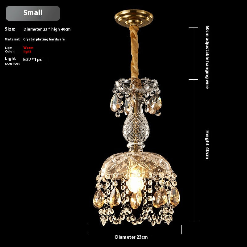 Crystal Glass Accent Pendant Light / 2618 Large Warm Light
