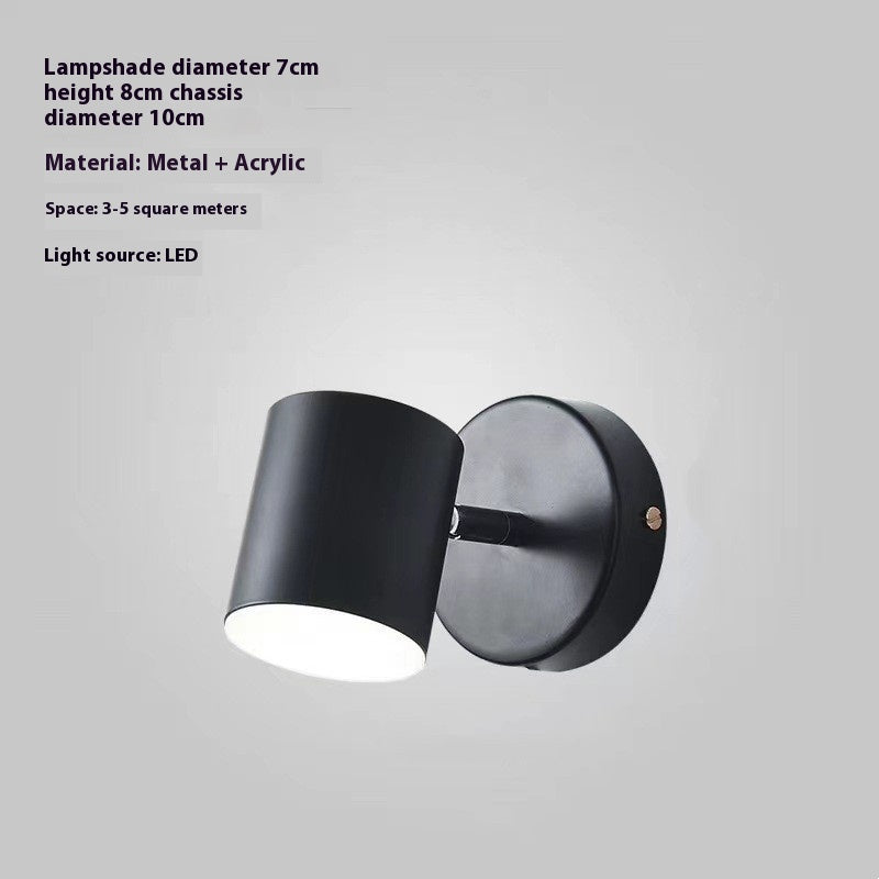 Rotatable Mirror Reading Wall Light / Tricolor Light / A Style Black Without Switch