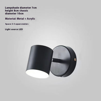 Rotatable Mirror Reading Wall Light / Tricolor Light / A Style Black Without Switch