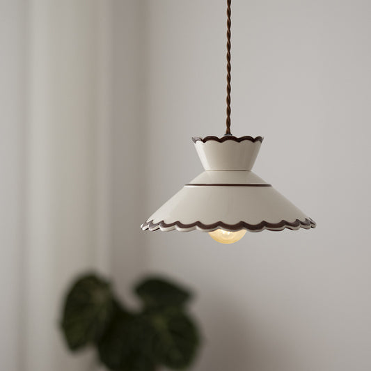 Brass Ceramic Bedside Pendant Light / Warm Light / 33CM
