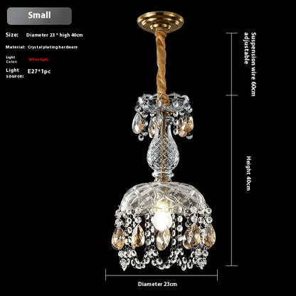 Crystal Glass Accent Pendant Light / 2618 Large White Light