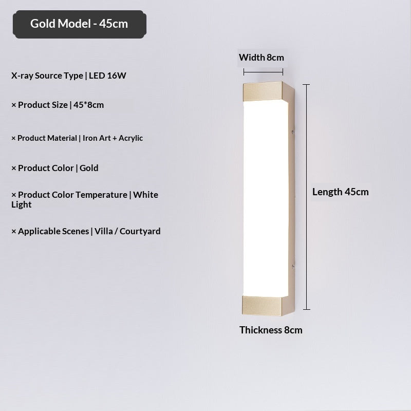 IP55 Linear Outdoor Wall Light / 24W / Black / 45cm