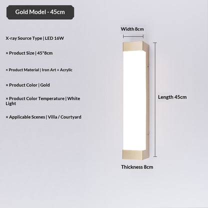 IP55 Linear Outdoor Wall Light / 24W / Black / 45cm