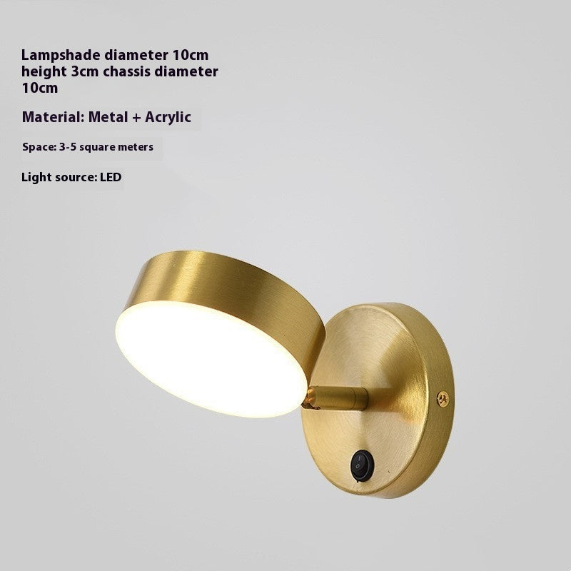Rotatable Mirror Reading Wall Light / Neutral Light / B Style Gold With Switch