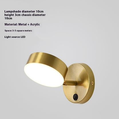 Rotatable Mirror Reading Wall Light / Neutral Light / B Style Gold With Switch