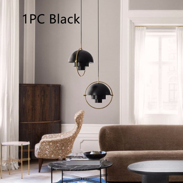 Half-Circle LED Pendant Light / Black