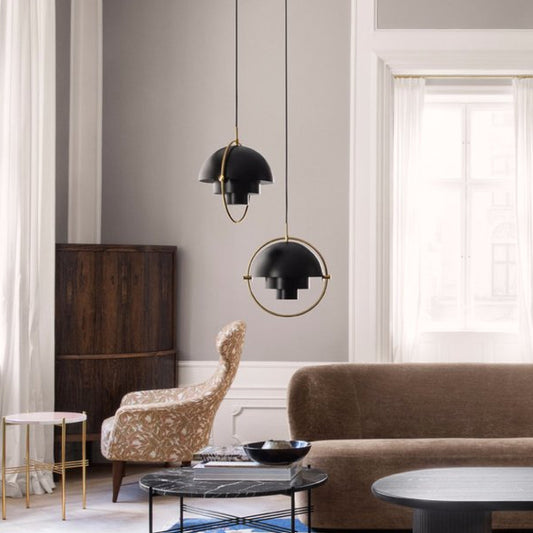 Half-Circle LED Pendant Light / Gold