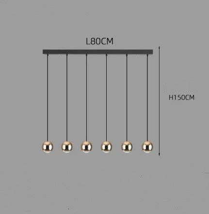Long-Line LED Globe Pendant Light / 8gold long plate