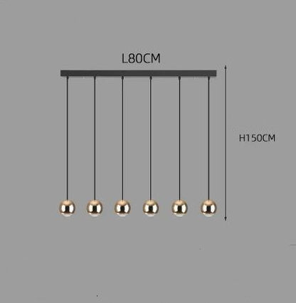 Long-Line LED Globe Pendant Light / 8gold long plate