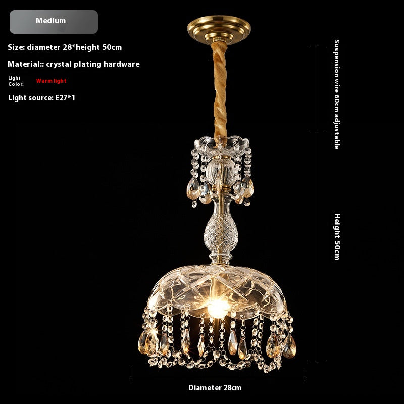 Crystal Glass Accent Pendant Light / 2618 Small Size Three Colors