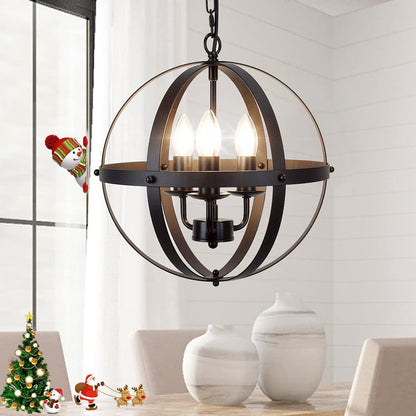 Adjustable Industrial Iron Chandelier