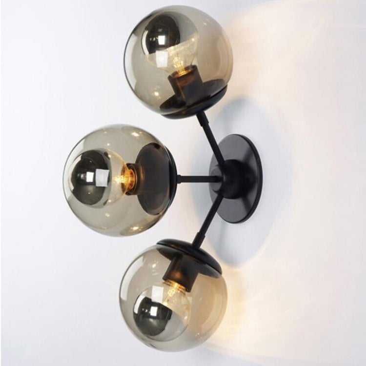 Multi-Light Corridor Wall Light / Excluding Light Source / Black Double Heads